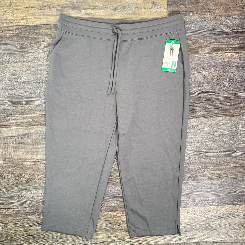 NWT 32 Degrees grey straight leg cropped casual lounge sweatpants size XL B174